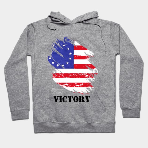 Betsy Ross Victory 1776 American Flag Hoodie by Javacustoms